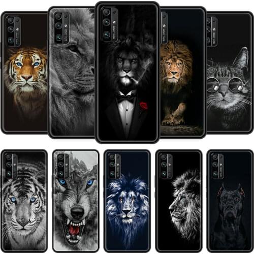 Phone Case for Huawei Honor Play 9A 8S 9X Pro 9S 8X 20 10 30 Lite 30i 30S Silicone Black Shell Cover Wolf Lion Animal