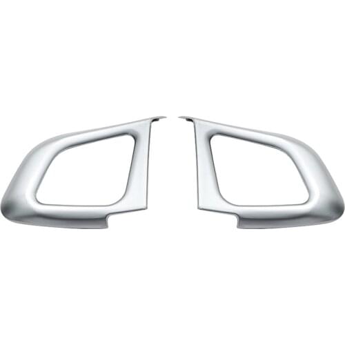 2Pcs Chrome Interior Accessory Steering Wheel Button Sticker For Range Rover Evoque 2011-2017