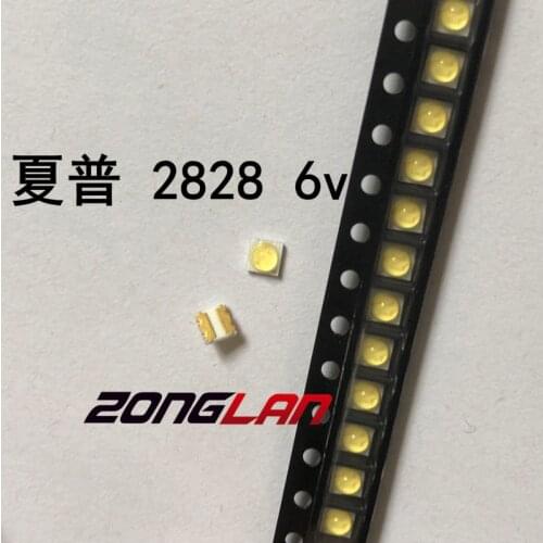 50piece/lot FOR repair Sharp LED LCD TV backlight Article lamp SMD LEDs 6V 2828 Cold white light emitting diode