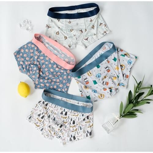 3pcs Mens panties Ice silk underwear boxer shorts no trace fashion personality printing ultra-thin breathable underpants sale