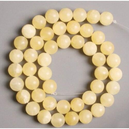 Yellow Topea Loose Beads Natural Gemstone Smooth Round for Jewelry Making