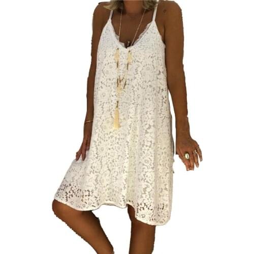 60%HOTMidi Dress Solid Color Lace Women Sleeveless V Neck Spaghetti Strap Dress for Dating