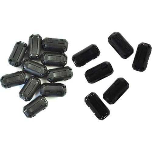 10 Pcs 7Mm Inner Diameter Ferrite Core Ring Cable Clip & 6 Pcs Clip on Emi Rfi Noise Ferrite Core Filter for 5Mm Cable