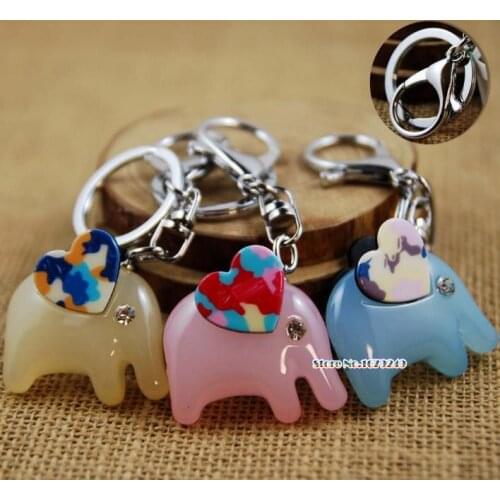 100pcs/lot hotsale zinc alloy elephant keychain keyring favors indian wedding baby christening party gift supplies SN1229