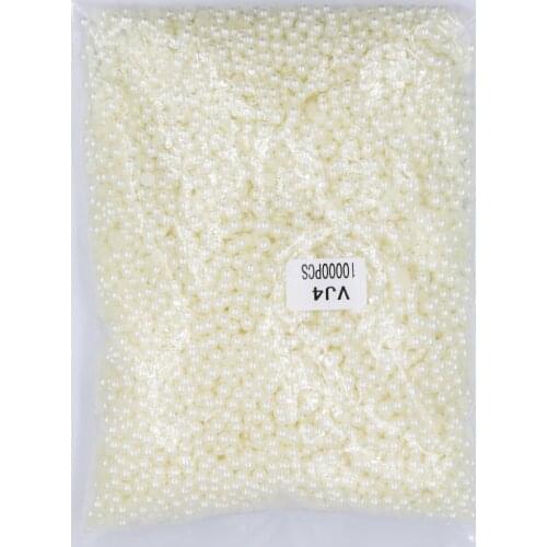 2mm~25mm All Size Pearl White beige Color Flat back ABS round Half Pearl beads, imitation plastic half pearl beads