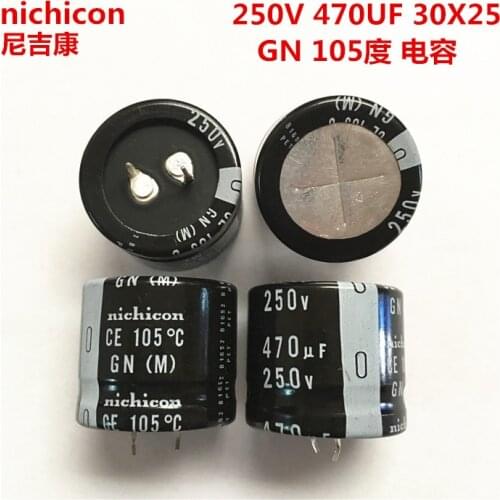 2PCS/10PCS 470uf 250v Nichicon GG/GN 30x25mm 250V470uF Snap-in PSU Capacitor