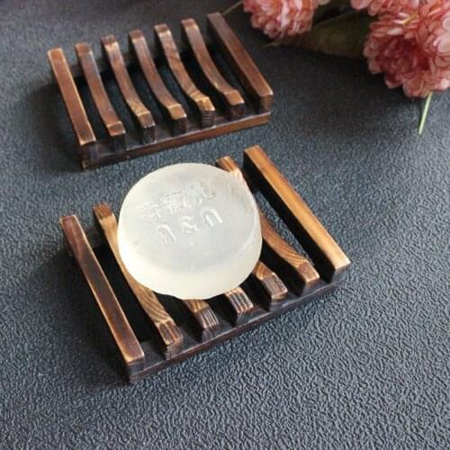2pcs Natural Wood Holder Cleaning Supplies Storage Home Bathroom Soap Bamboo Stand Soap Dish Shower Case