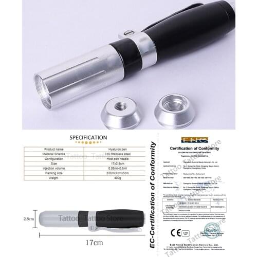 2 IN 1High density metal For Anti Wrinkle Lifting Lip hyaluron gun atomizer Lip injection pen High Pressure Hyaluronic Acid Pen
