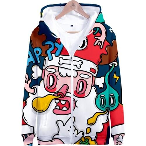 2020 Happy Merry Christmas 3D Men/Women Print Zipper Hoodies Jumper Sweatshirt Winter Harajuku Shirts