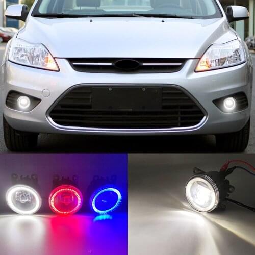 2 Functions Auto LED DRL Daytime Running Light Car Angel Eyes Fog Lamp Foglight For Ford Focus 2012 2013 2014 2015