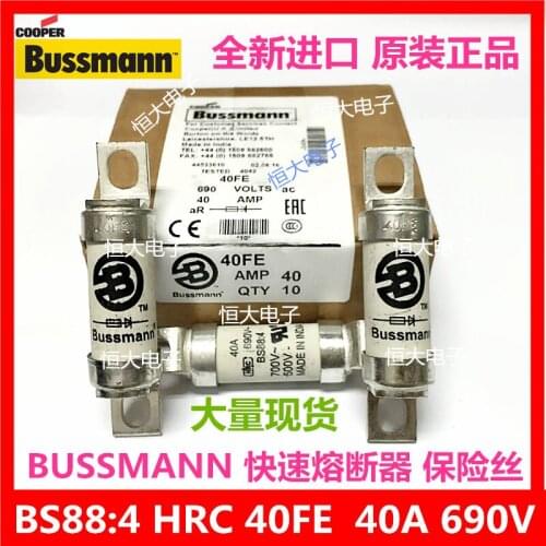FREE SHIPPING Bussmann BS88:4 fast fuse 40FE ceramic fuse 40A 690V original genuine