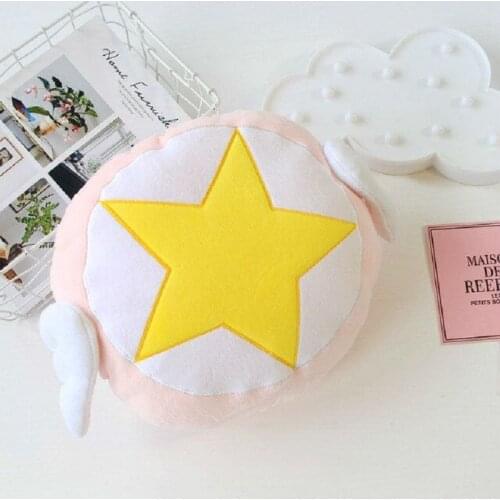Card Captor Sakura Anime Action Star Wings Cartoon Soft Plush Figure Kawaii Cushion Pillow Soft Stuffed Children Popular Doll