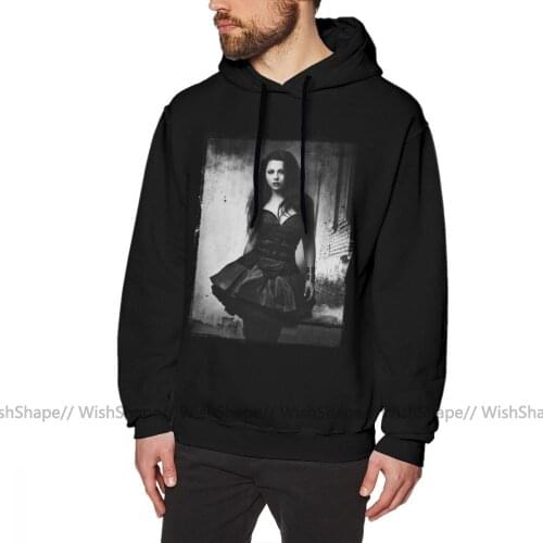 Evanescence Hoodie Amy Lee From Evanescence Hoodies Autumn Cool Pullover Hoodie Grey Cotton Male Long Length XXL Loose Hoodies