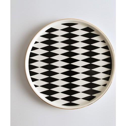 European Ceramics Storage Trays Golden Stroke Decor Cosmetic Container Creativity Desktop Tableware Organizer Home Decoration