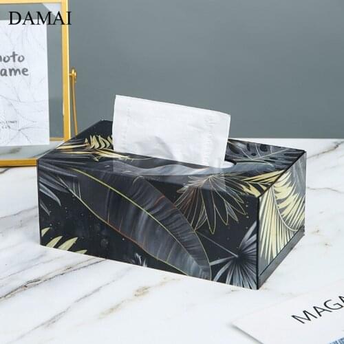 European Modern Tissue Boxes Gilt Painted Decorative Acrylic Dining Table Napkin Holder Bedroom Decor Pumping Paper Storage Box