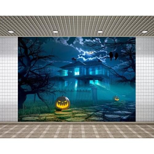 Lyavshi photo backdrops Night Horror Halloween Pumpkin Light backdrop photocall professional customize product photography