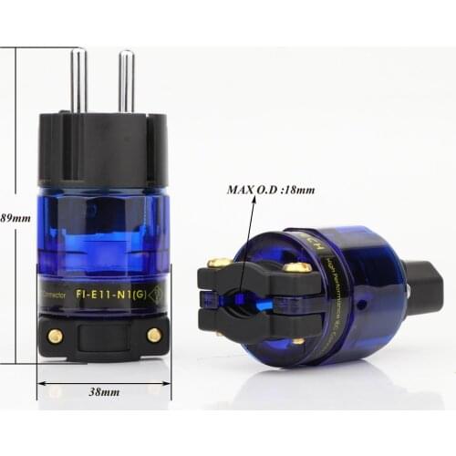 Hi-end Brass Rhodium Plated EU version Power Plug Hifi Schuko AC Power Plug Connector 15A/125V 16A/ 250V AC Power Plug Jack