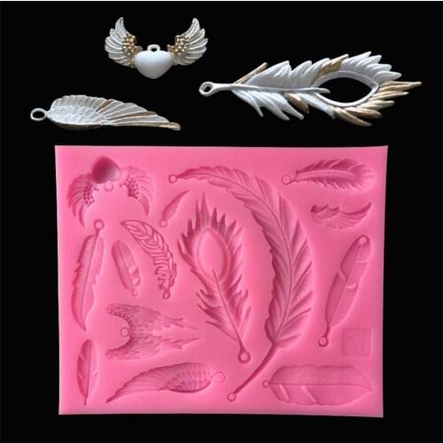 Baking tools DIY Sugar craft Cake The feather Silicone Mold Fondant Mold Cake Candle soap decorating Tools Gum paste Mold