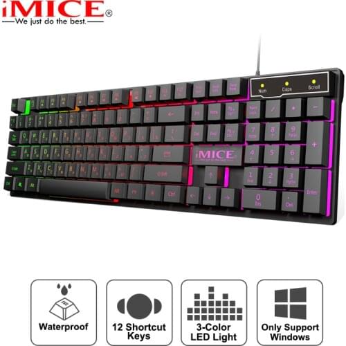 Gaming Keyboard Wired Gamer keyboards With RGB Backlit 104 Rubber Keycaps Russian Ergonomic USB Keyboard For PC Laptop