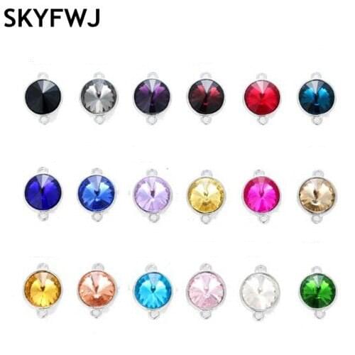 12mm 20pcs Double holes Round shape Crystal glass loose rhinestones Pendant/Bracelet/diy clothing accessories