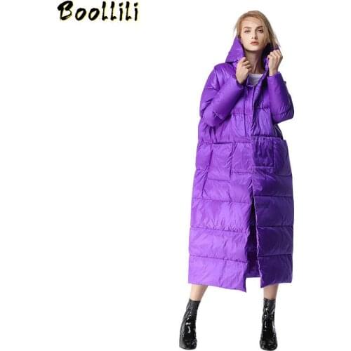 Boollili 2020 New Hooded White Duck Down Jacket Women Plus Size Thick Winter Jacket Women Warm Parka Puffer Jacket Abrigos