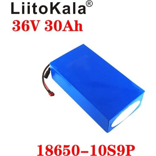 LiitoKala 36V 30AH lithium battery 36v 30ah battery for electric bicycle use 18650 battery cell with 20A BMS+42V Charger