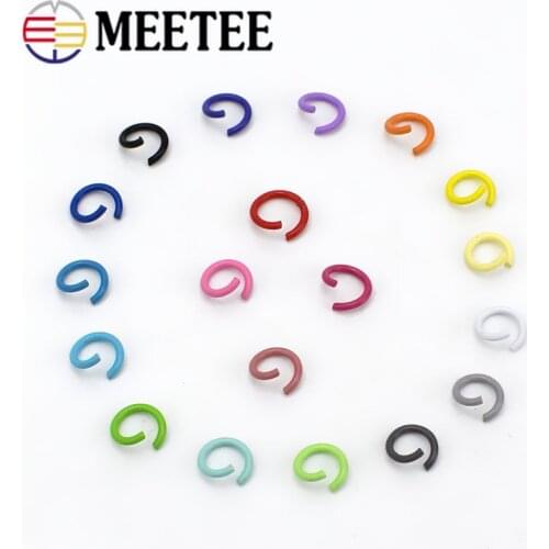 Meetee 100pcs 1.2*8mm Candy Colors Small Metal Ring Connection Opening O Ring Buckle DIY Key Chain Bag Jewelry Accessories BD480