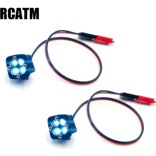 2PCS RC Model LED Spotlight Searchlight Dome Bumper Light 7V 1/10 RC Crawler Car Traxxas TRX4 TRX6 Scx10 II 90046 TF2 D90 D110