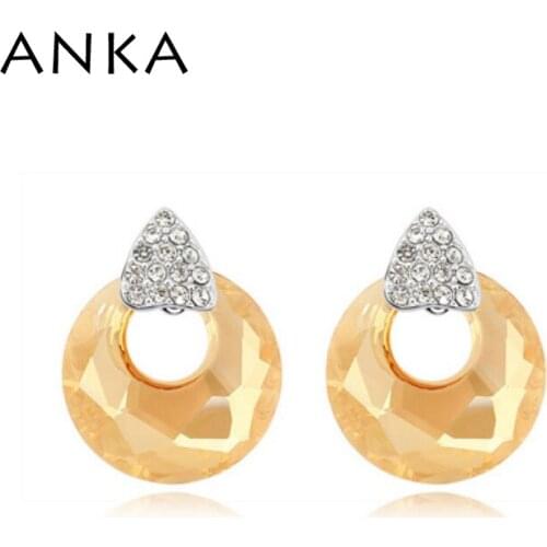 ANKA Brand Fashion Luxury Romantic Round Earrings Design Elegant Noble Main Stone Crystals from Austria #94915