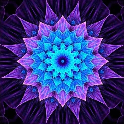 Mandala Flower DIY Cross Stitch Embroidery 11CT Kits Craft Needlework Set Cotton Thread Printed Canvas Home Decoration Room