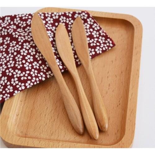 5pcs Set Japanese Dishes Wooden Wooden Butter Knife Cheese Spreader Cake Knife Jam knife tabla de quesos butter grater
