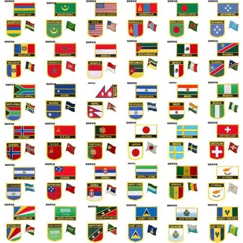 Ukraine National Flag Embroidered Iron on Patches for Clothing Metal badges