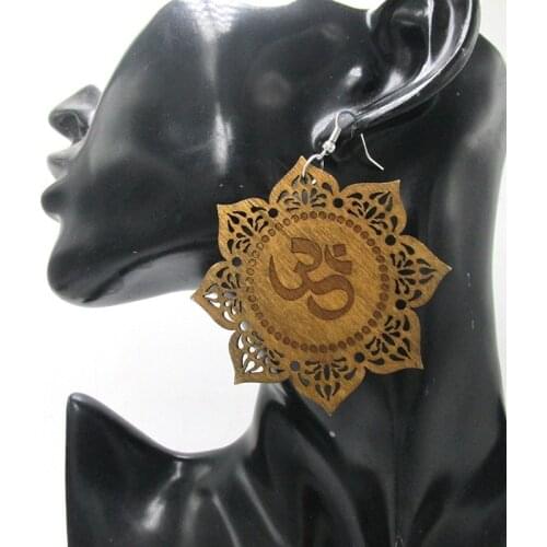 6pair/lot Newest OM Wood Earrings can mixed 2 colors