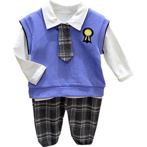 New Spring Autumn Baby Boys Girls Clothes Suit Children Casual Vest T-Shirt Pants 3Pcs/Set Toddler Sport Costume Kids Tracksuits