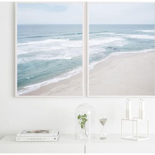 Beach Poster Seascape Canvas Painting Scandinavian Wall Art Print Nordic Modern Picture For Living Room On The Wall Home Decor