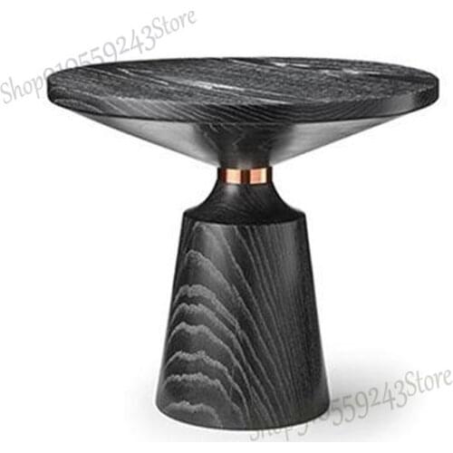 Movable Bedroom Side Table Sofa Corner Table Small Coffee Table Bedside Round Table Solid Wood Corner Table Modern Minimalist