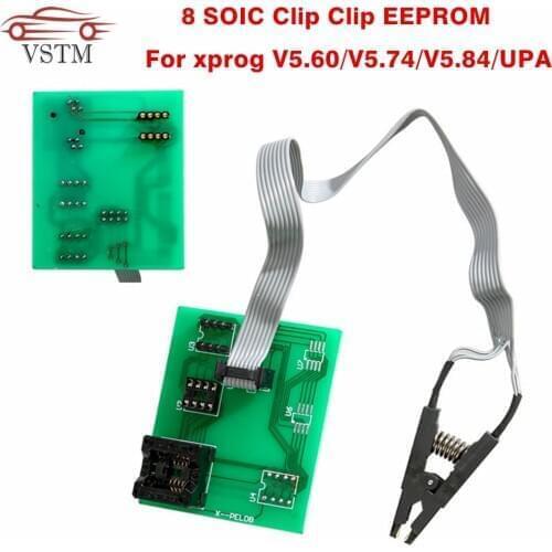 2019 xprog 5.84 eeprom board upa usb v1.3 programmer upa usb adapter with soic 8 sop8 test clip for xprog V5.60/V5.70/V5.74V5.84