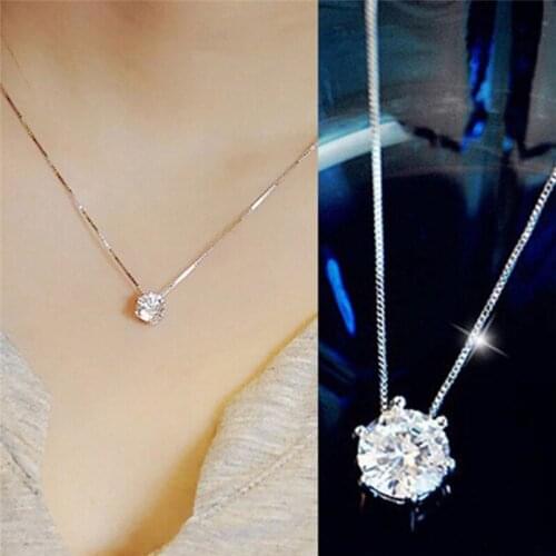 Luxury Brand Jewelry AAA Cubic Zircon Six Claw Maxi Necklace Necklaces & Pendants For Women