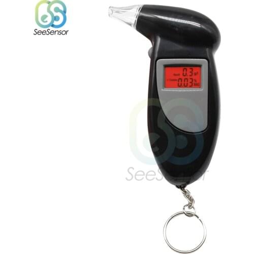 Handheld Backlight Digital Alcohol Tester Digital Alcohol Breath Tester Breathalyzer Analyzer LCD Display Detector with Keychain