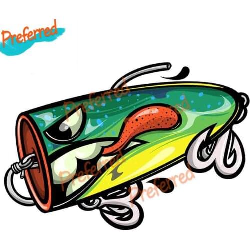 Fishing Lure Car Stickers Vinyl Waterproof Decal Laptop Trunk Car Warp Custom Printing Window Decal JDM JEEP Van RV A4 Q3 Polo