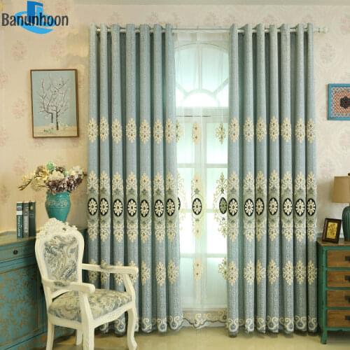 New Blackout Cortinas Dormitorio Curtains Embroidered For Living Room European Drapes For Bedroom Luxury Sheer Treatments