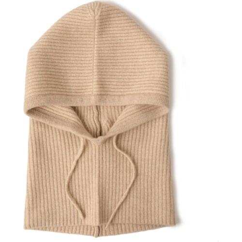 SHUCHAN 100% Cashmere Women Hat Winter Outdoor Keep Warm Bomber Hats Solid Winter Accessories for Women Autumn