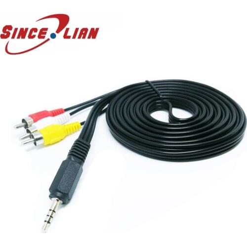 SINCILIAN 1.5m/3m/5m Audio Video Cable Video Connection Wire Male To Male 1RCA To 3RCA Audio Video AV Cable Cord For DVD TV