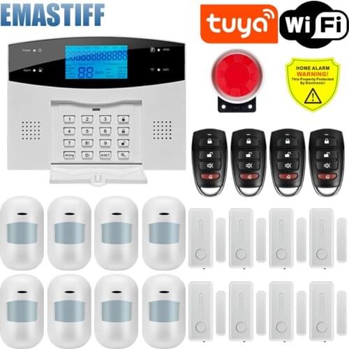 Wifi GSM PSTN Alarm System for Home Security Alarm Support Tuya APP Remote Contorl With IP Camera Support Alexa