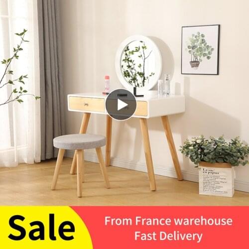 Modern Style Dressing Table With Chair 80x40x125CM Makeup Table Elegant Fashionable Dresser Table Home Bedroom Furniture HWC
