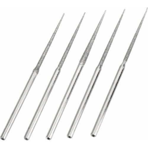 5PCS 3mm Shank Grinding Rods Mini Drill Diamond Grinding Head Bur Needle Engraving Carving Polishing Glass Jade Stone Drill Bit