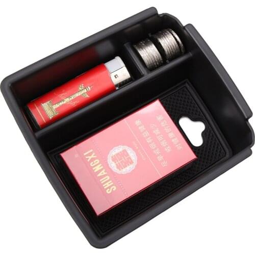 Storage Box Interior Central Console Armrest Container Holder Decoration For Volkswagen VW Tiguan 2017 2018