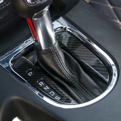 YCCPAUTO 3Pcs Carbon Fiber ABS Gear Shift Panel Decorative Frame Trim Stickers for Ford Mustang 2015-2017 Car Accessories