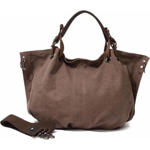 Canvas Hobos Tote Bag Female Travel Handbag Shoulder Bags for women 2020 vintage retro bags bolsa feminina