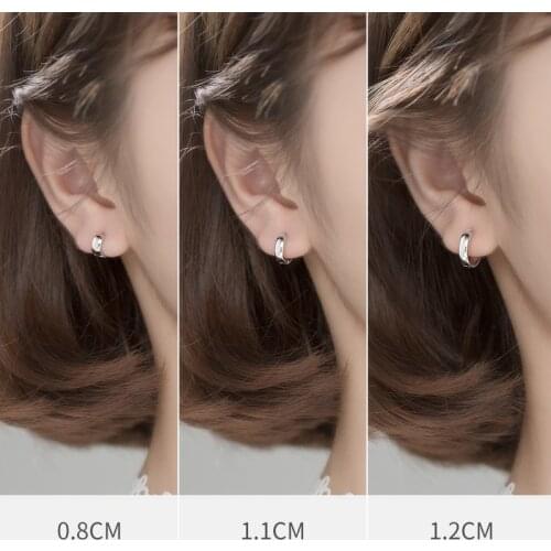 MloveAcc Real 925 Sterling Silver Geometric Hoop Earrings for women FINE Jewelry Minimalist Geometric 2020 Accessories